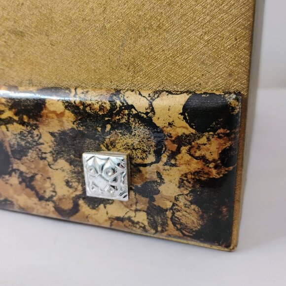 Vintage Sarah Coventry Jewelry Box, Extra Large Organizer, Gold Brown Retro 70s - Picture 9 of 14